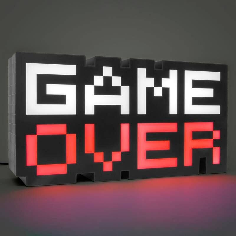 8-bitars Game Over-lampa med retrodesign och LED-ljus
