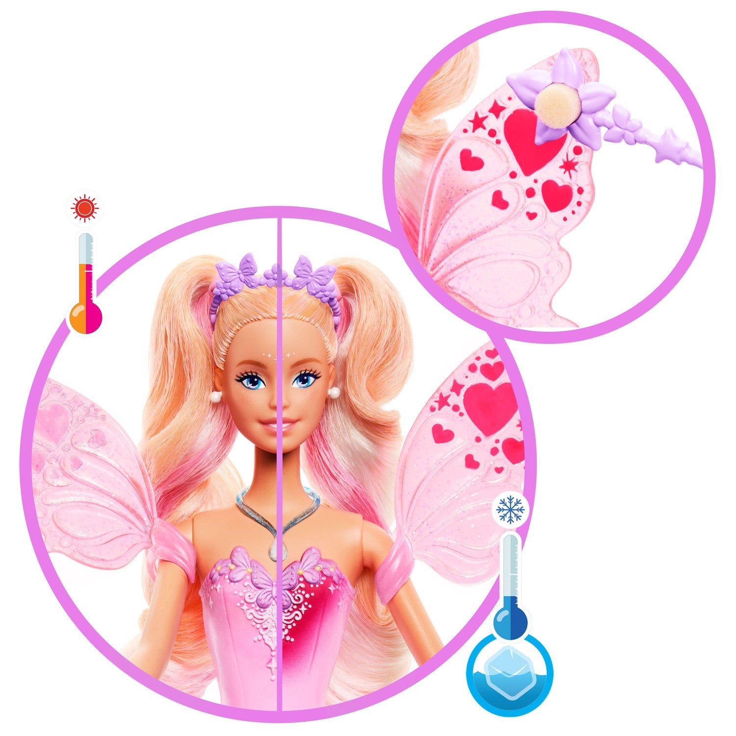 Barbie Färgskiftande Fedocka