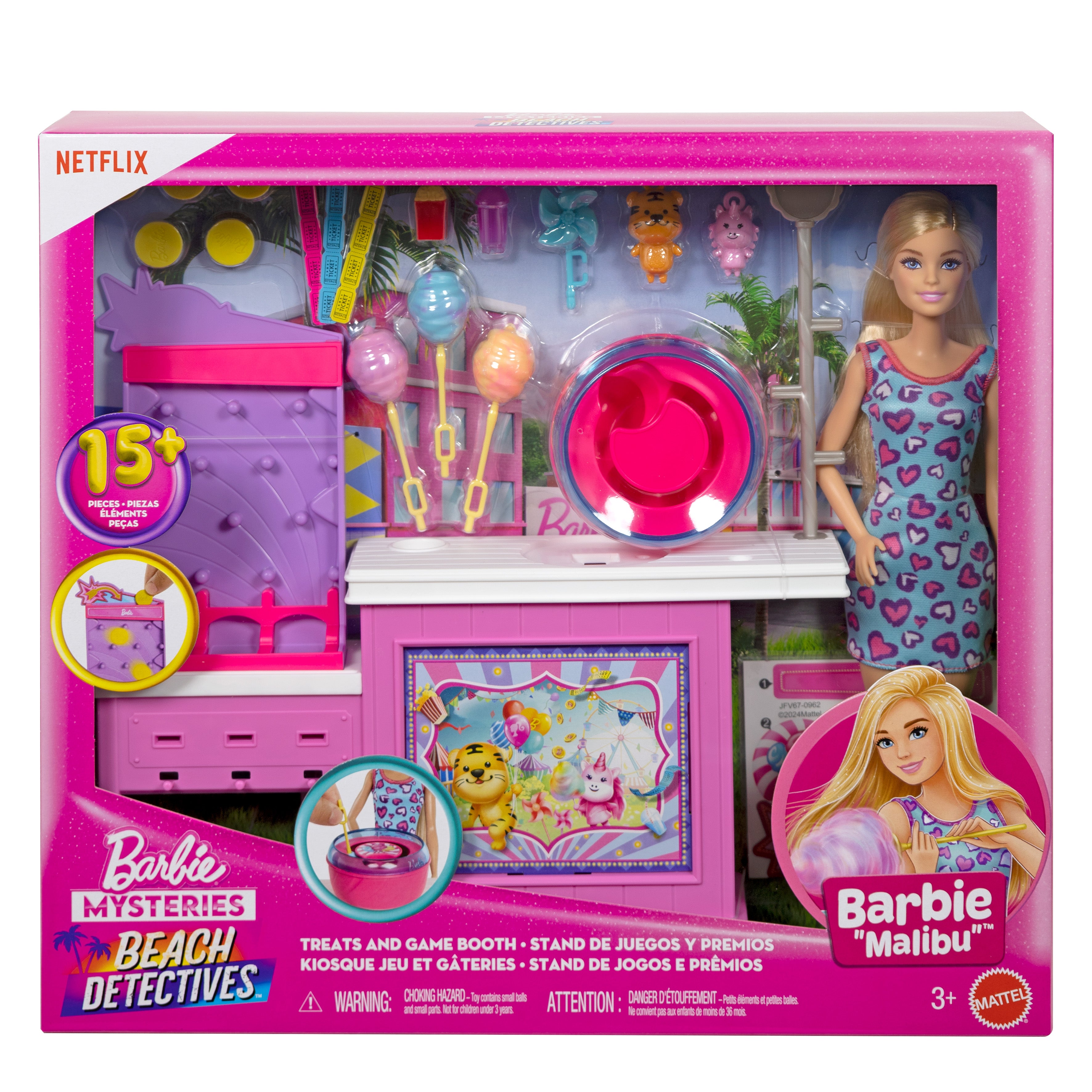 Barbie sockervaddsställ lekset med docka och tillbehör