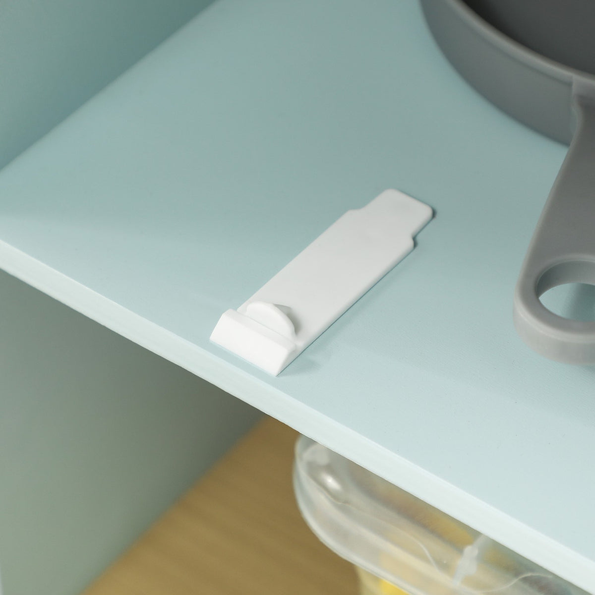 Barnkök lekkök med mikrovågsugn, spis, ugn och kökstillbehör, dockkök med förvaringsutrymme för 3+ år barn, blå