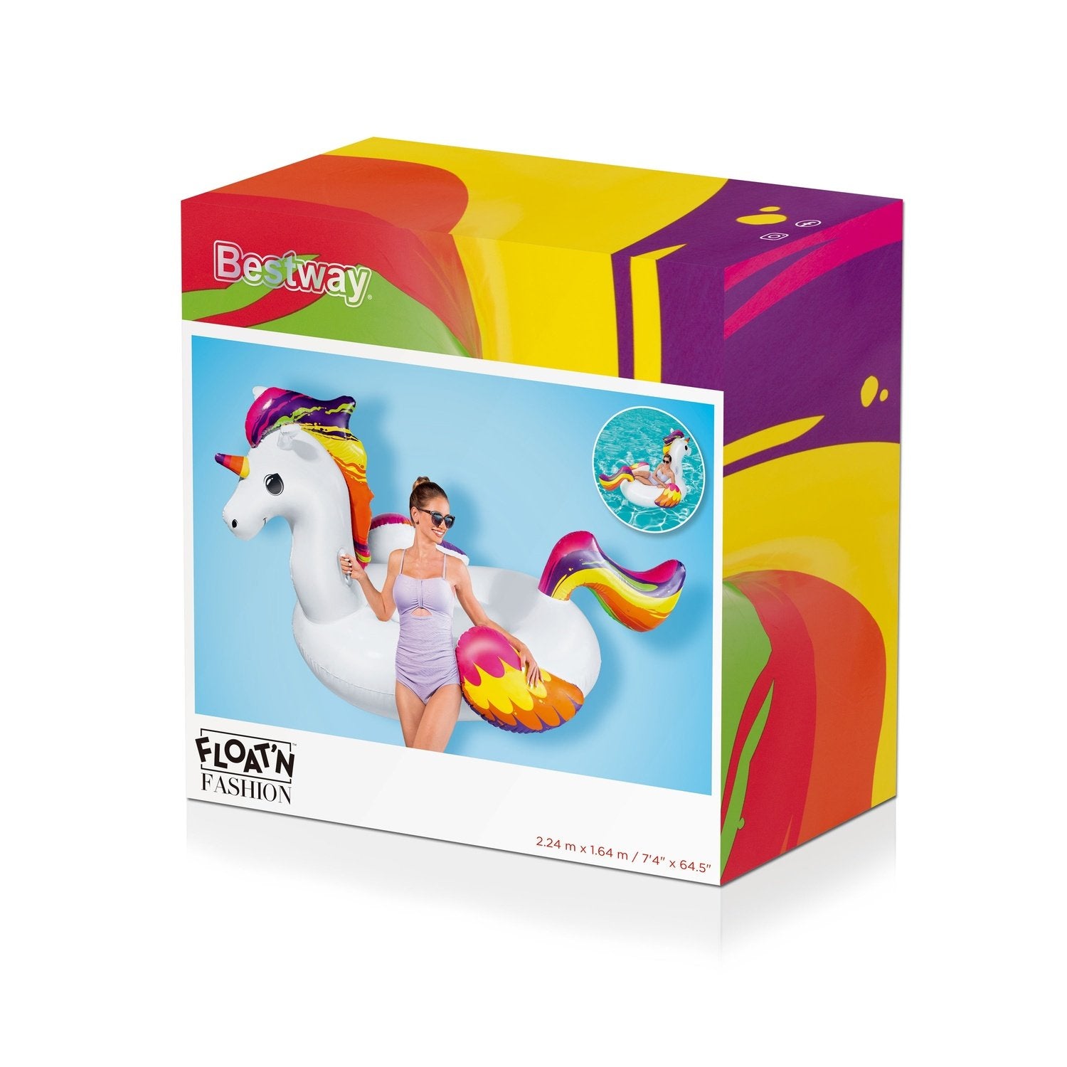 Bestway Enhörning Jätterider 224 X 164 Cm