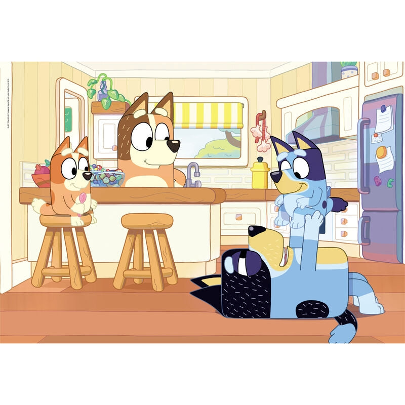Bluey 104-bitars pussel för barn, rolig familjeaktivitet