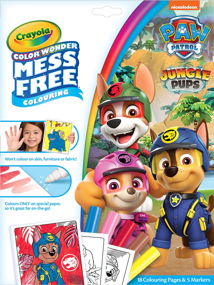 Color Wonder Paw Patrol Djungelvalpar Set, Kladdfria Markers