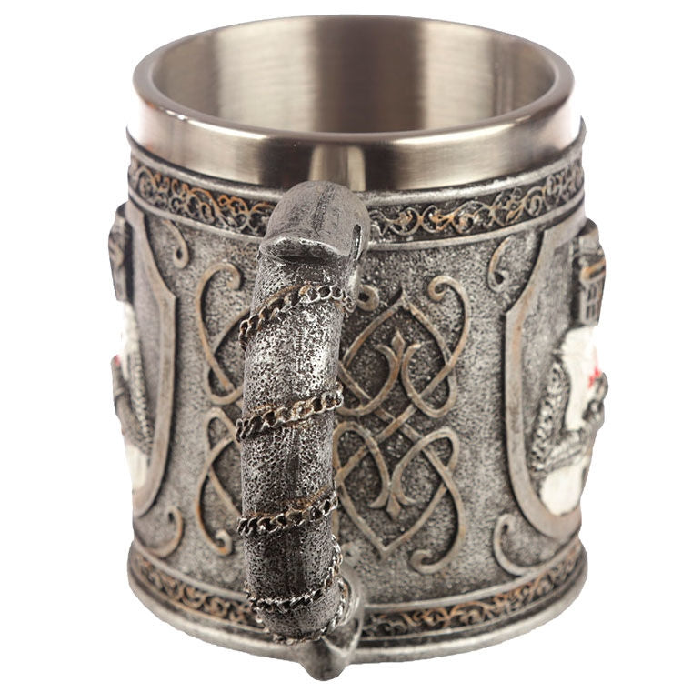 Crusader Knight Tankard - Rostfritt stål, 16 oz Kapacitet