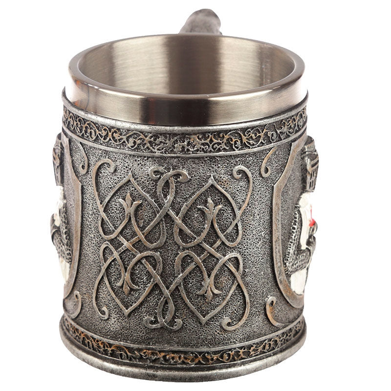 Crusader Knight Tankard - Rostfritt stål, 16 oz Kapacitet