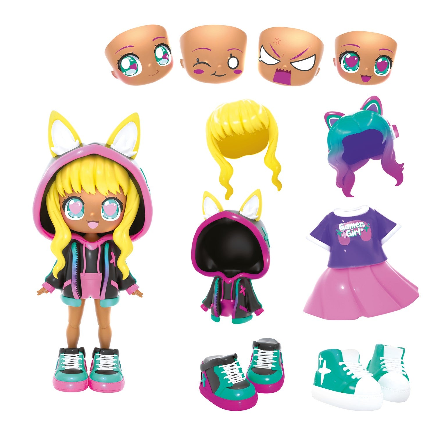 Cybepunk Anime-dockor, 14 cm, 32 stilalternativ