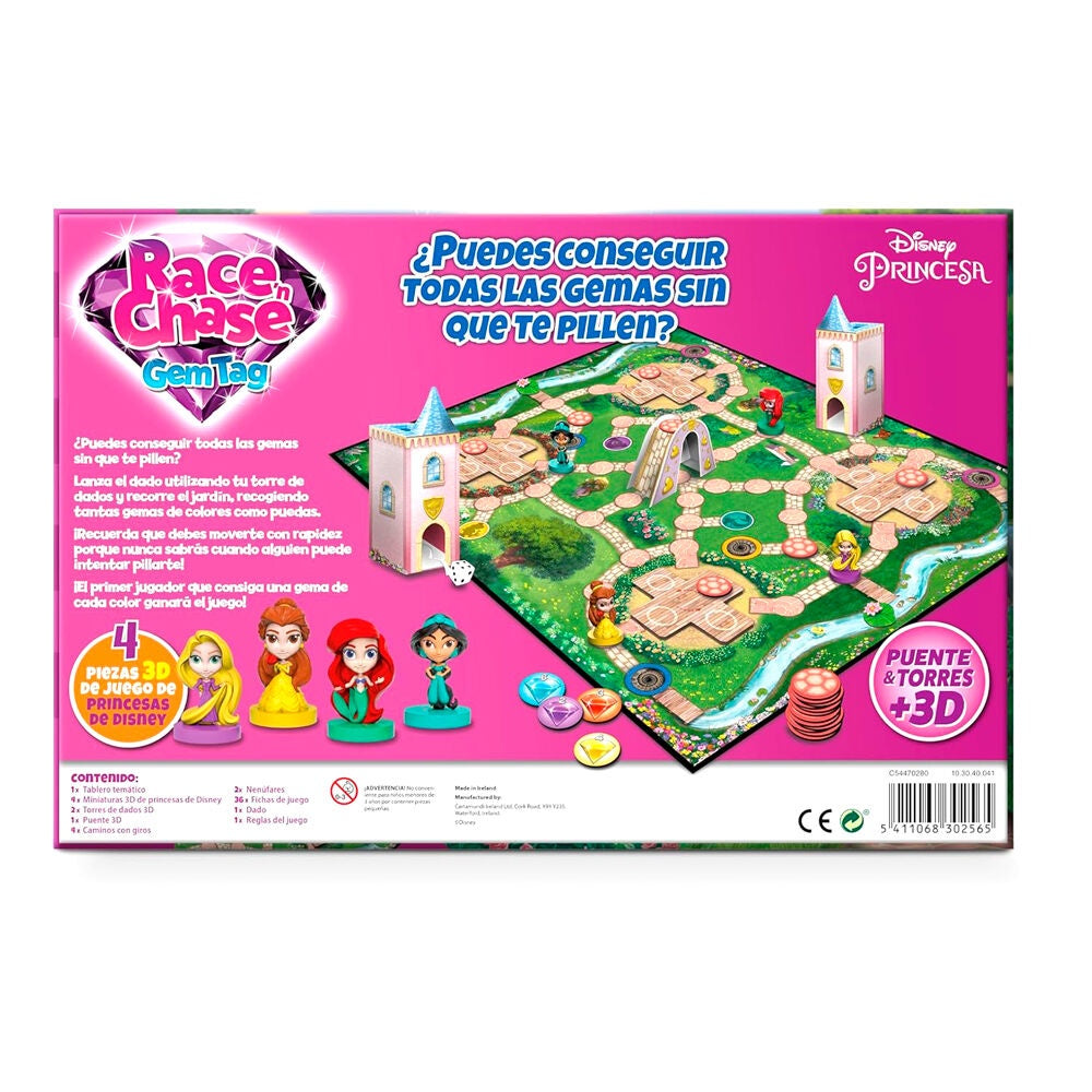 Disney Princess Race Chase Brädspel för barn, 2-4 spelare
