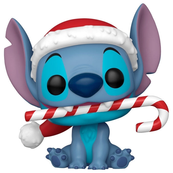 Disney Stitch Figurine med Candy Cane, Holiday Collectible