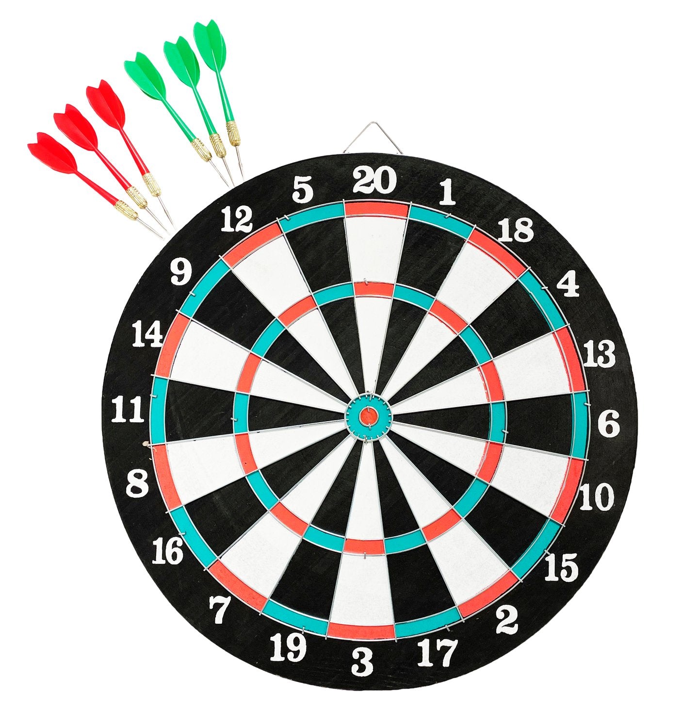 Dubbelsidig darttavla, 36 cm, innehåller 6 dartpilar