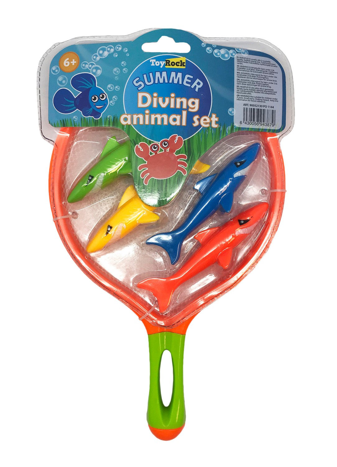 Dykfiskleksak med nät för poolkul