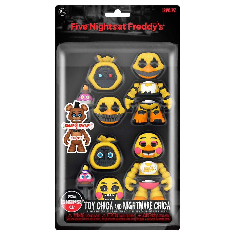 Fem nätter på Freddy's Toy Chica och Nightmare Chica Figurer Set