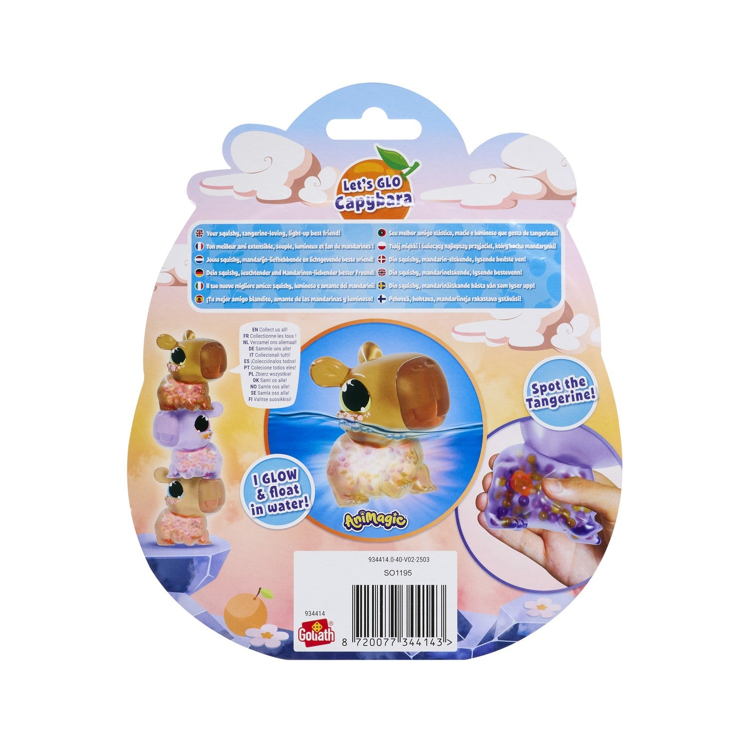 Flytande ljusande kapybaravattenleksak, lila