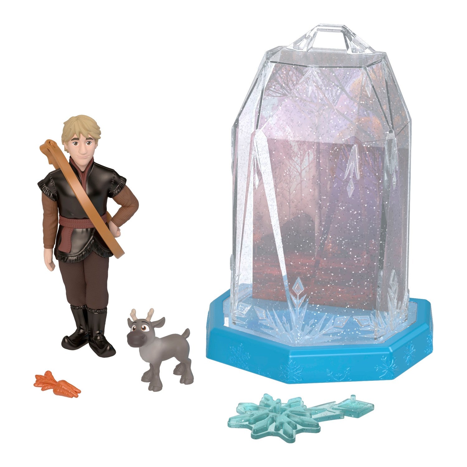 Frozen isblockleksak med docka, vän och tillbehör