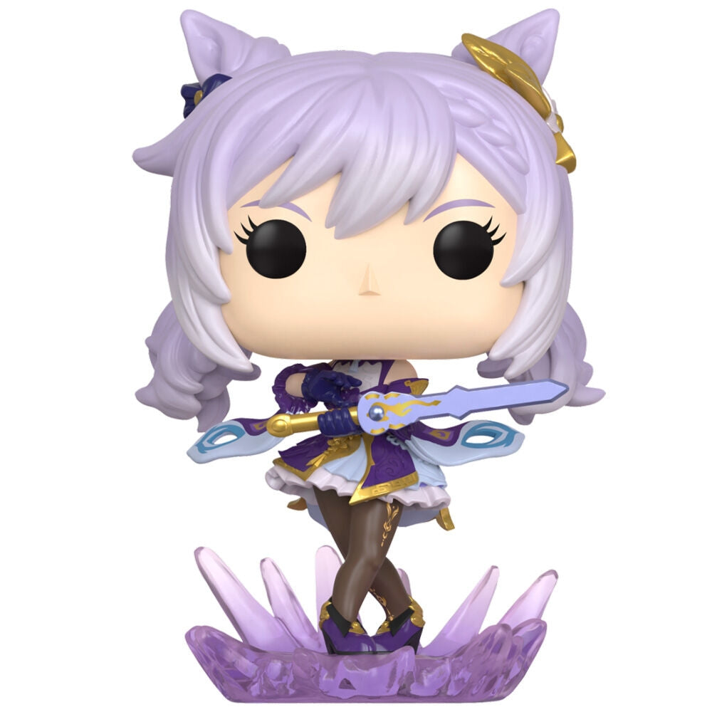 Genshin Impact Keqing POP-figur, 4-tums samlarleksak
