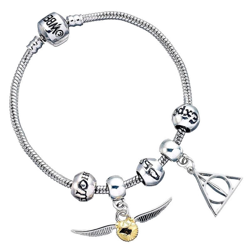 Harry Potter Snitch Berlock Armband med 3 Spellbeads, Silver