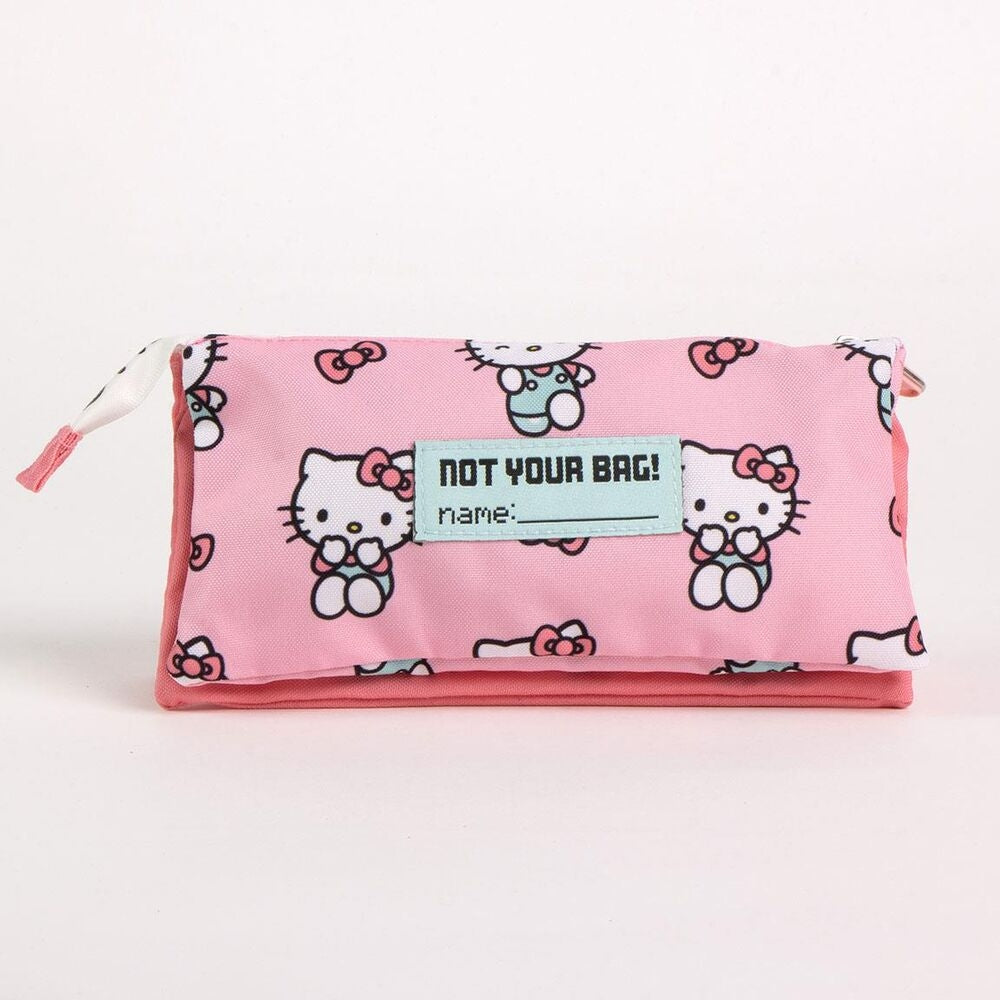 Hello Kitty Pennfodral med tre fack för skolmaterial