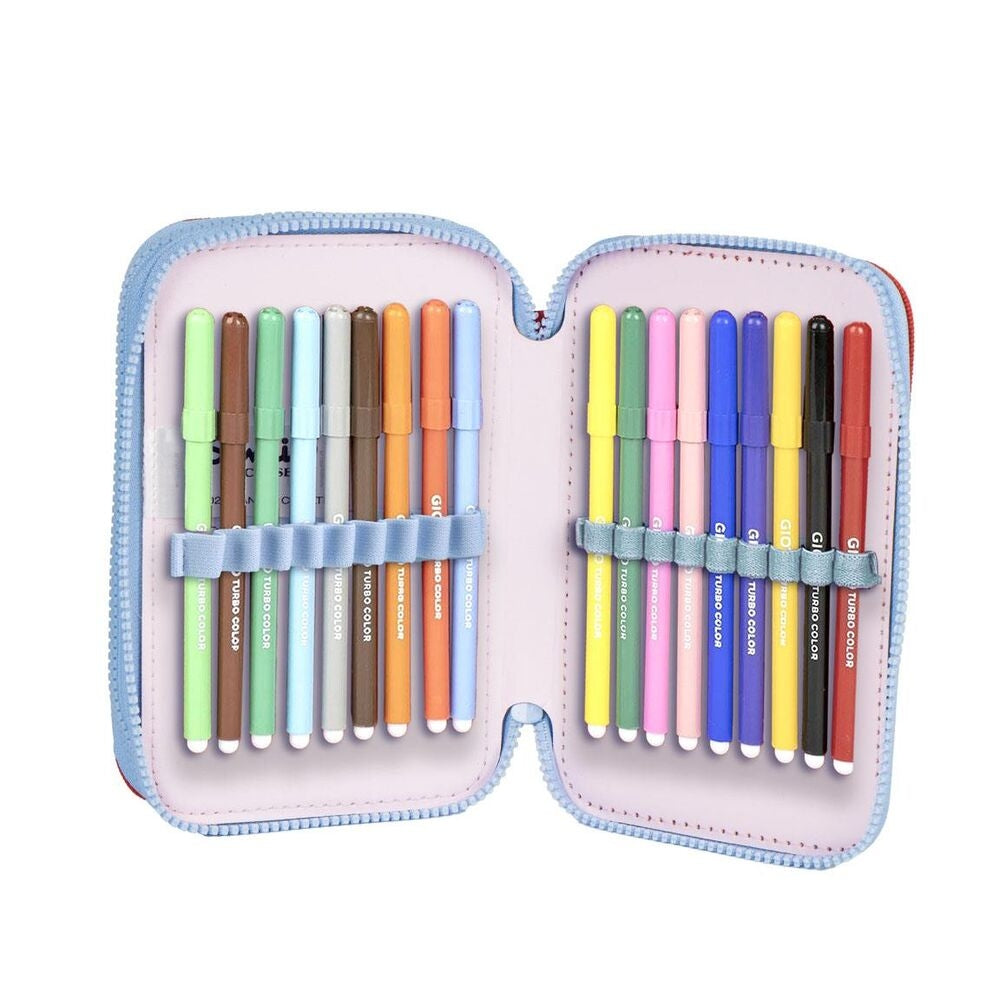 Hello Kitty dubbelt pennfodral med dragkedja och fack