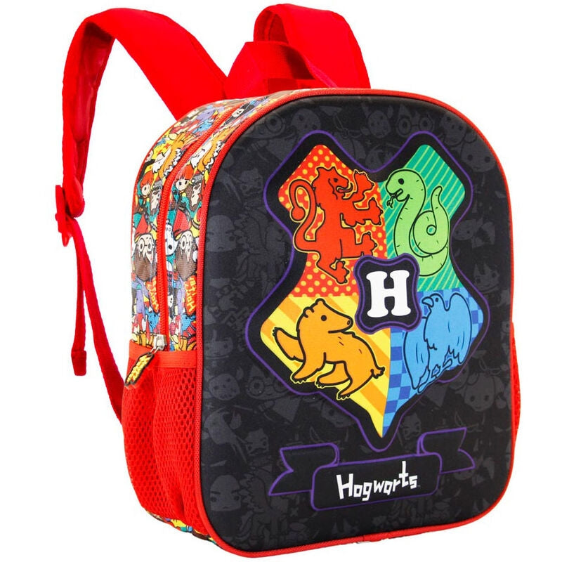 Hogwarts 3D-ryggsäck, 31 cm storlek, perfekt för skola och resor