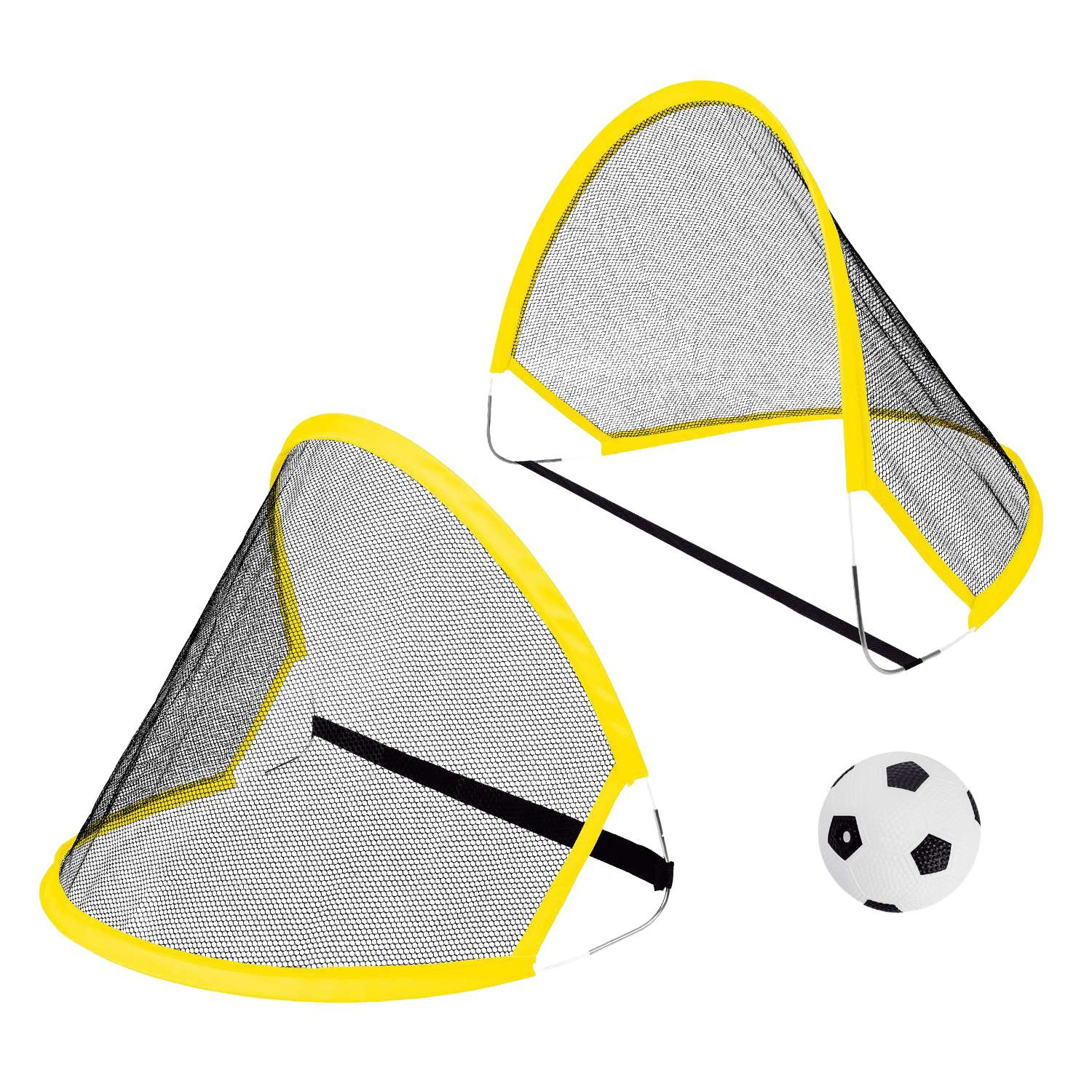 Hopfällbart Fotbollsmål 2 St + Boll