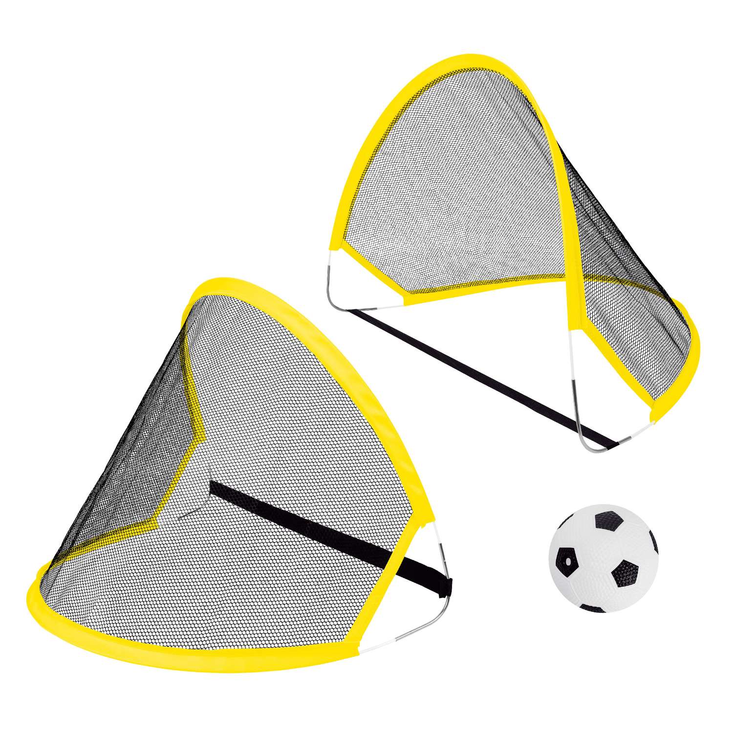 Hopfällbart Fotbollsmål 2 St + Boll