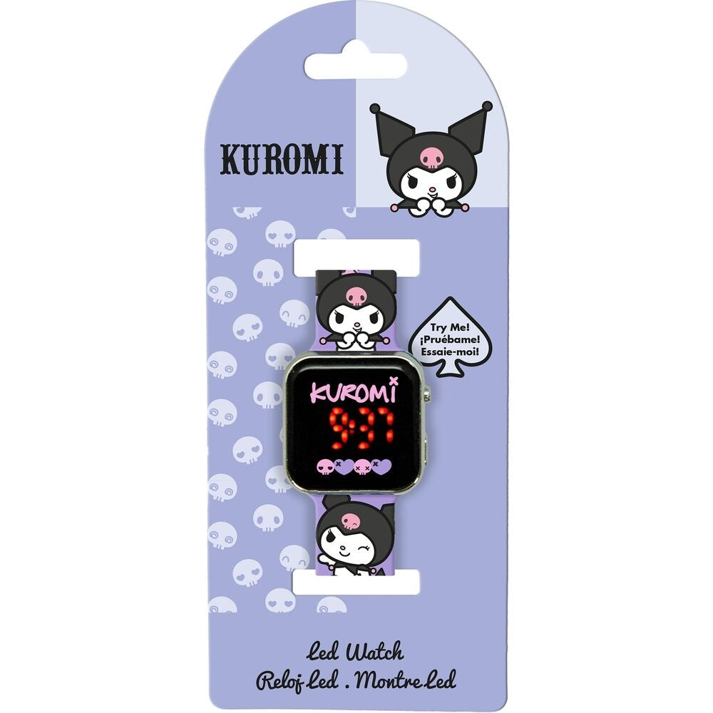 Kuromi LED-klocka med justerbar rem och färgglad display