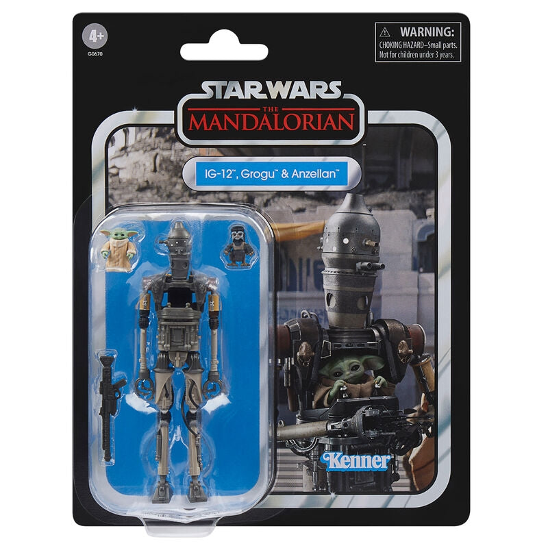 Mandalorian IG-12 Grogu & Anzellan figur, 9,5 cm lång