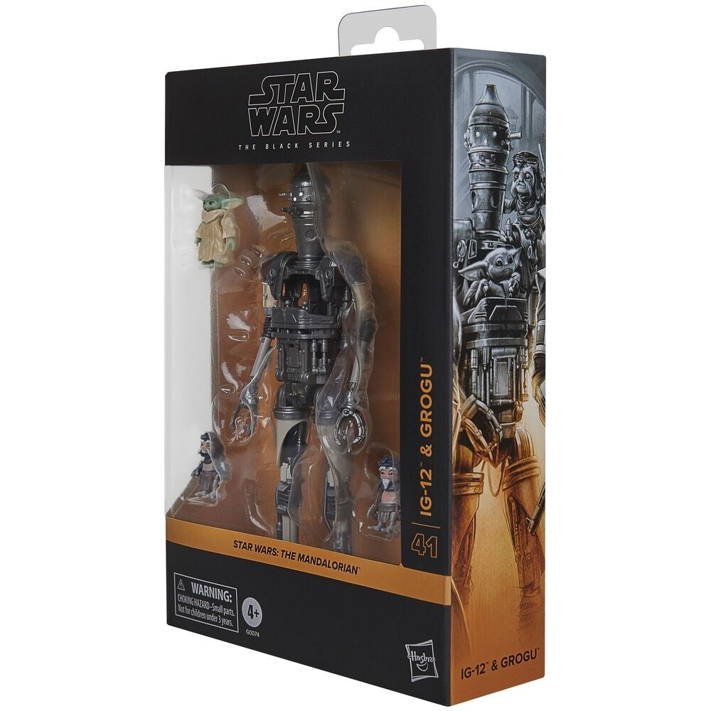 Mandalorian IG-12 & Grogu actionfigurer, 15 cm lång