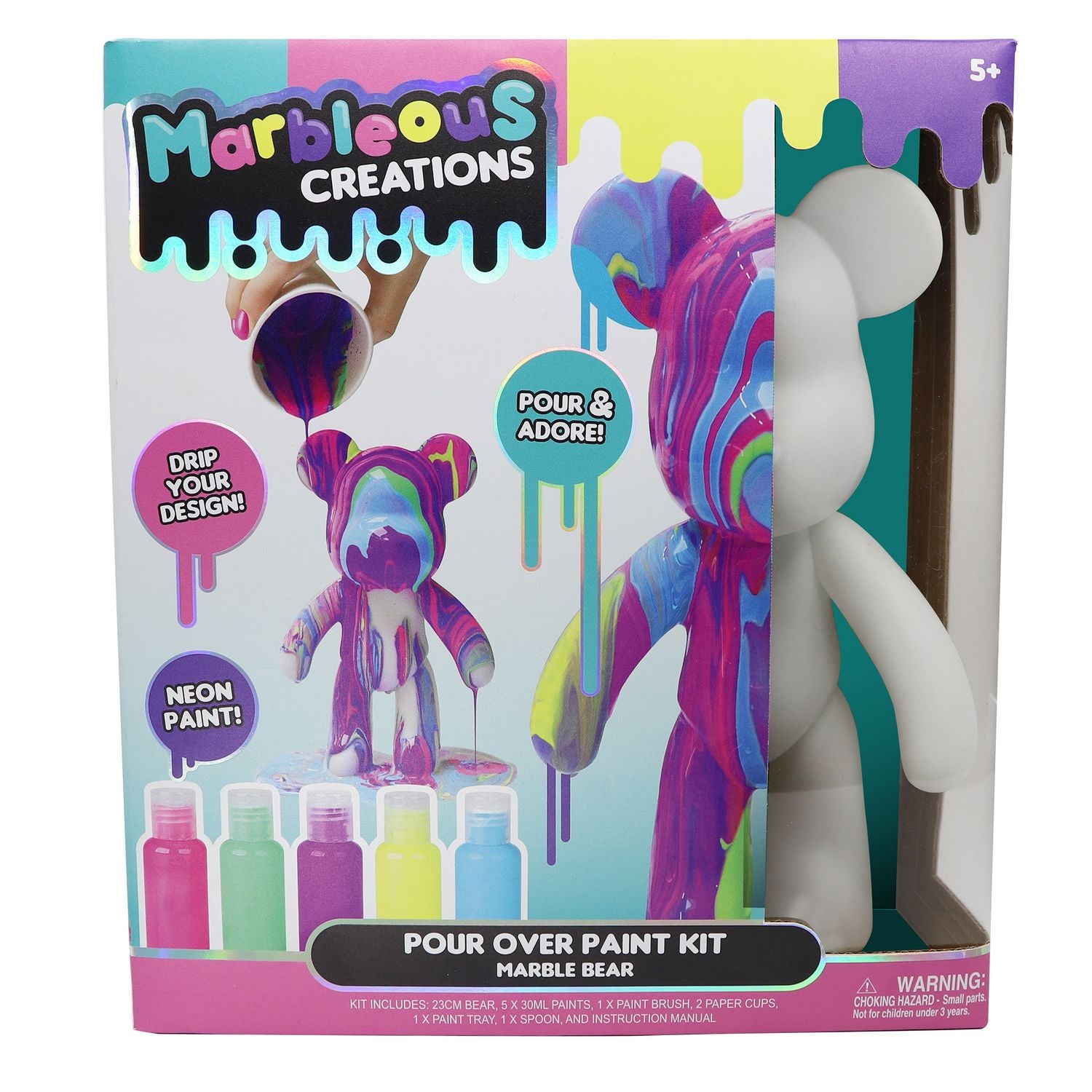 Marmorbjörnens gjutkit med färger och verktyg