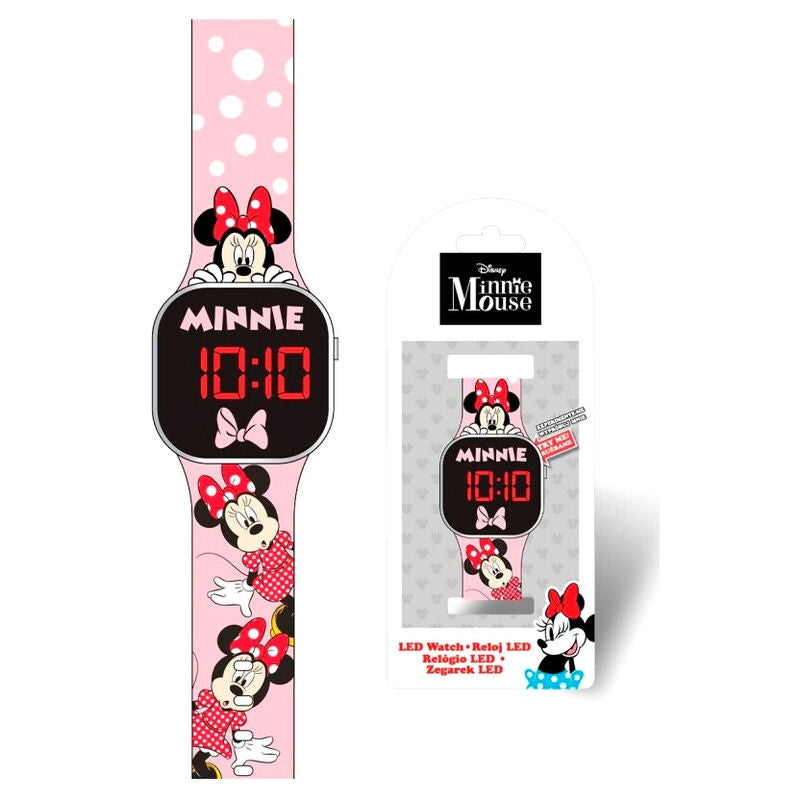 Minnie Mouse LED-klocka för barn, justerbar rem