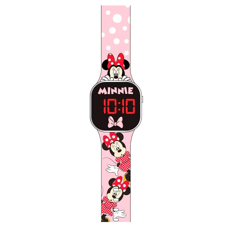 Minnie Mouse LED-klocka för barn, justerbar rem