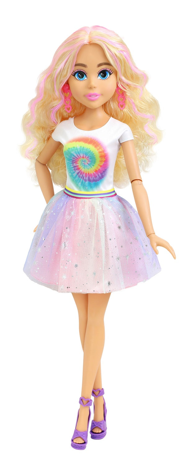 Modedocka 70 cm med glitterkjol och örhängen