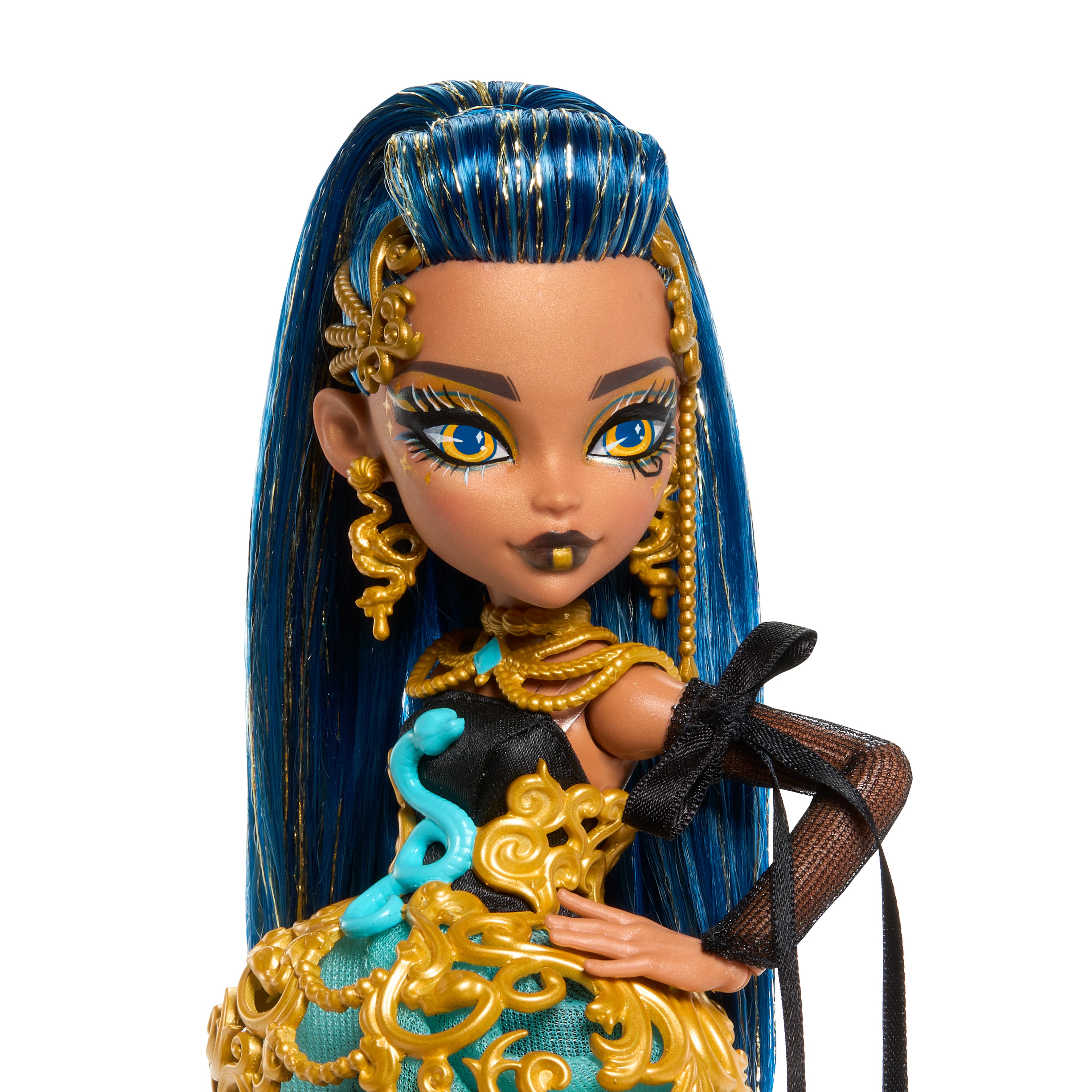 Monster High Cleo de Nile-docka med festklänning och accessoarer