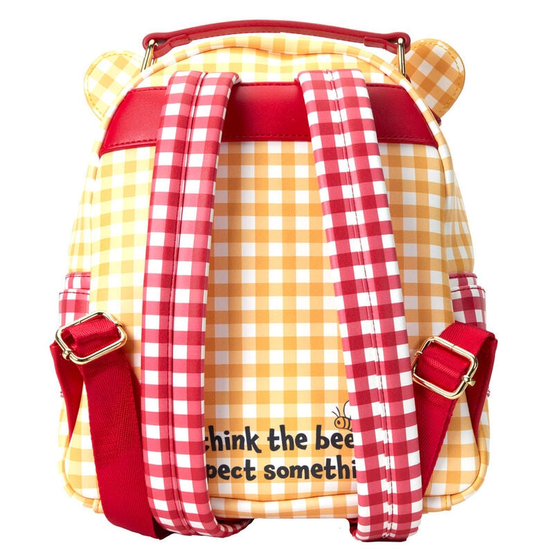 Nalle Puh Gingham-ryggsäck, 25 cm storlek, hållbar design