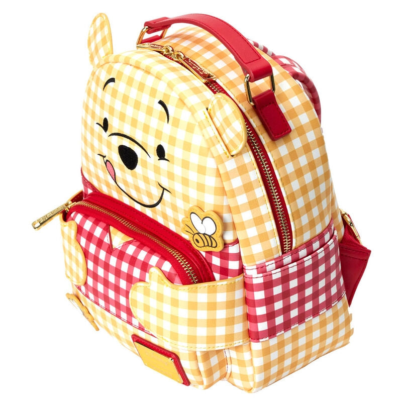 Nalle Puh Gingham-ryggsäck, 25 cm storlek, hållbar design