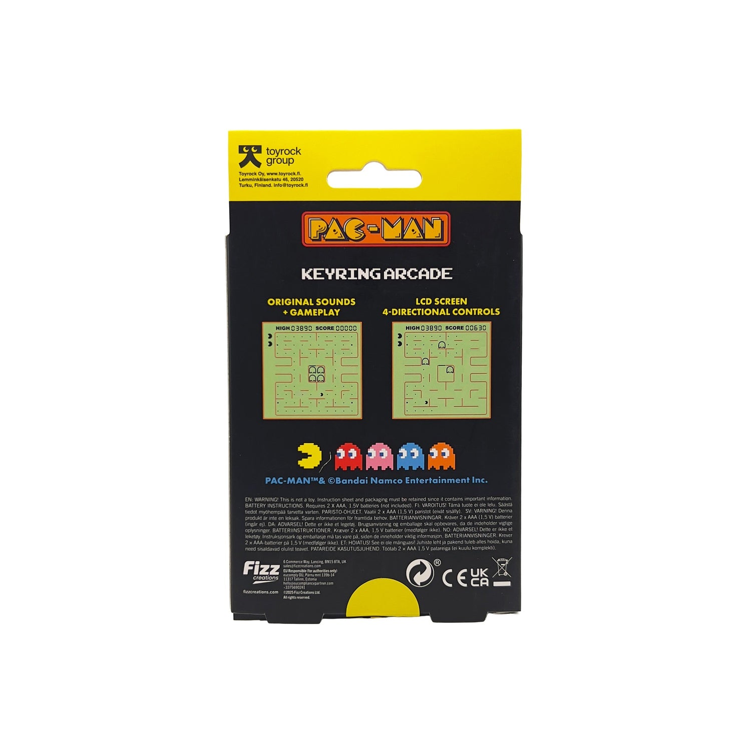 Pac-Man arkadnyckelring med autentiska ljud