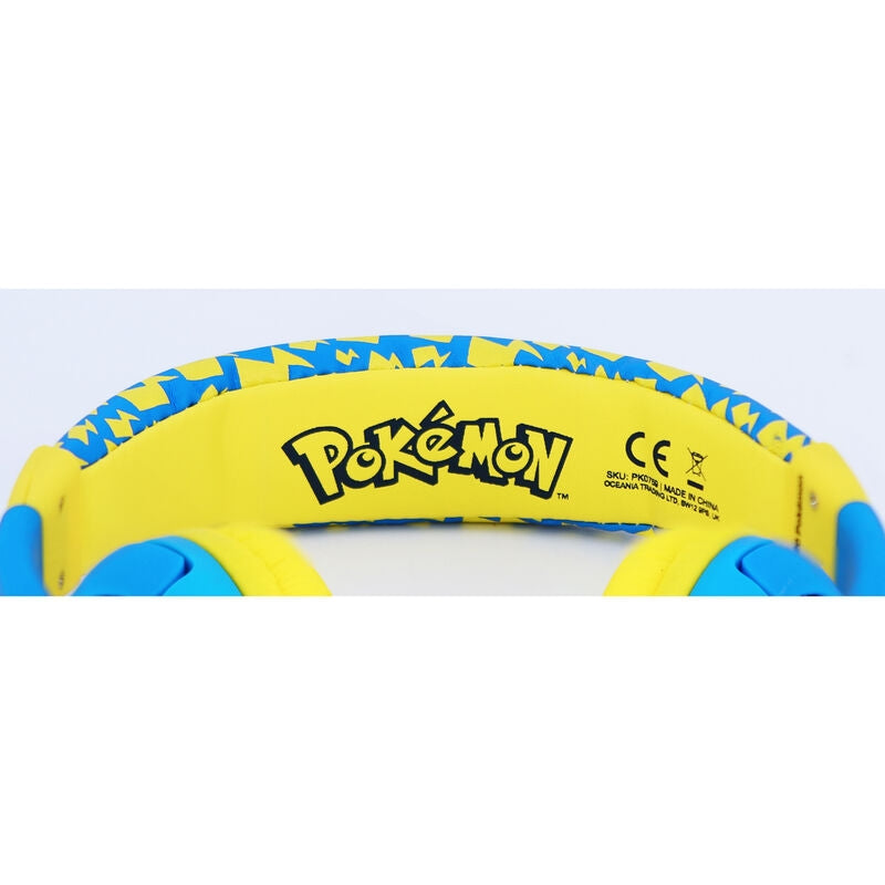 Pikachu Kids hörlurar med justerbar volym och mjuka kuddar