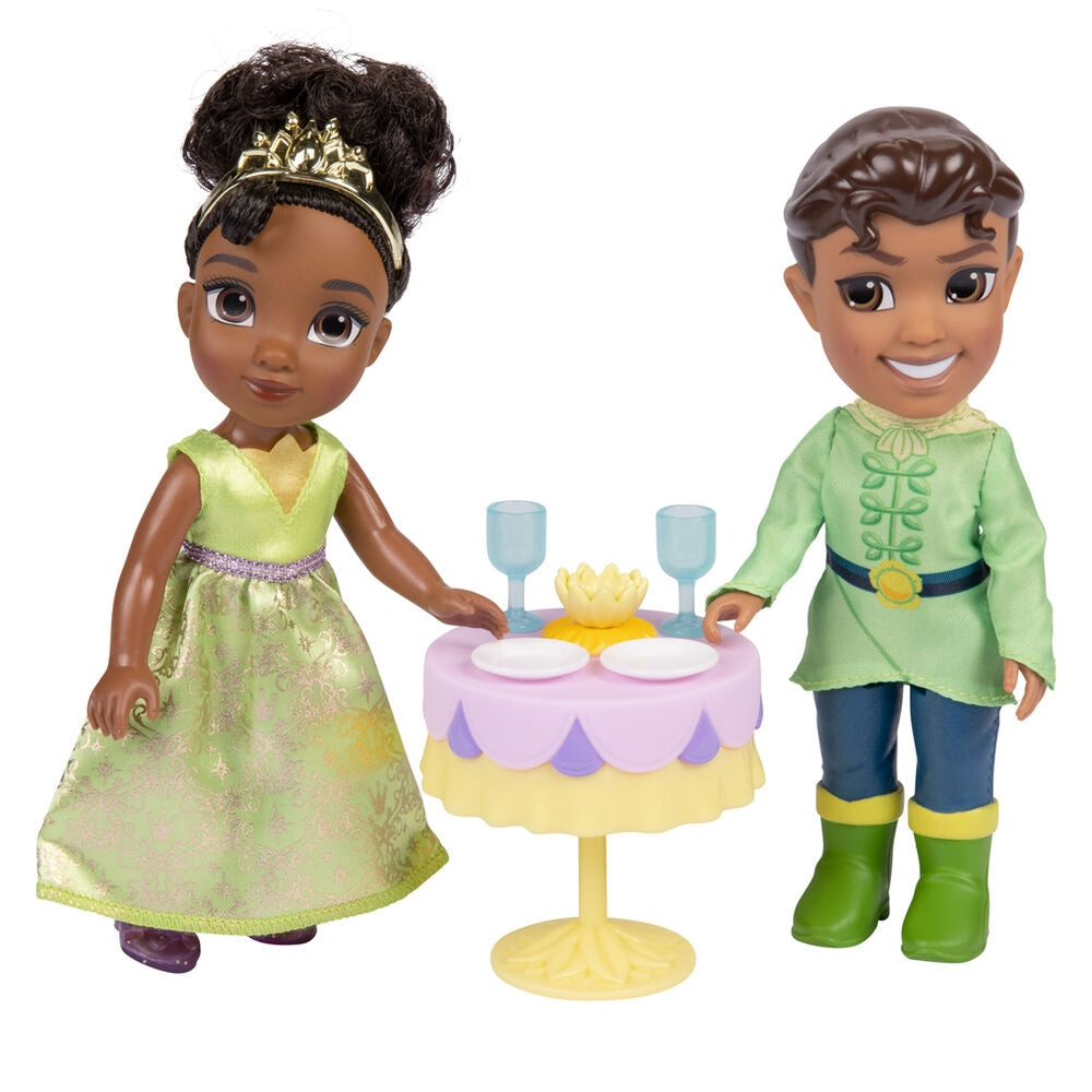 Prinsessan och grodan Tiana och Naveen dockor, 15 cm set
