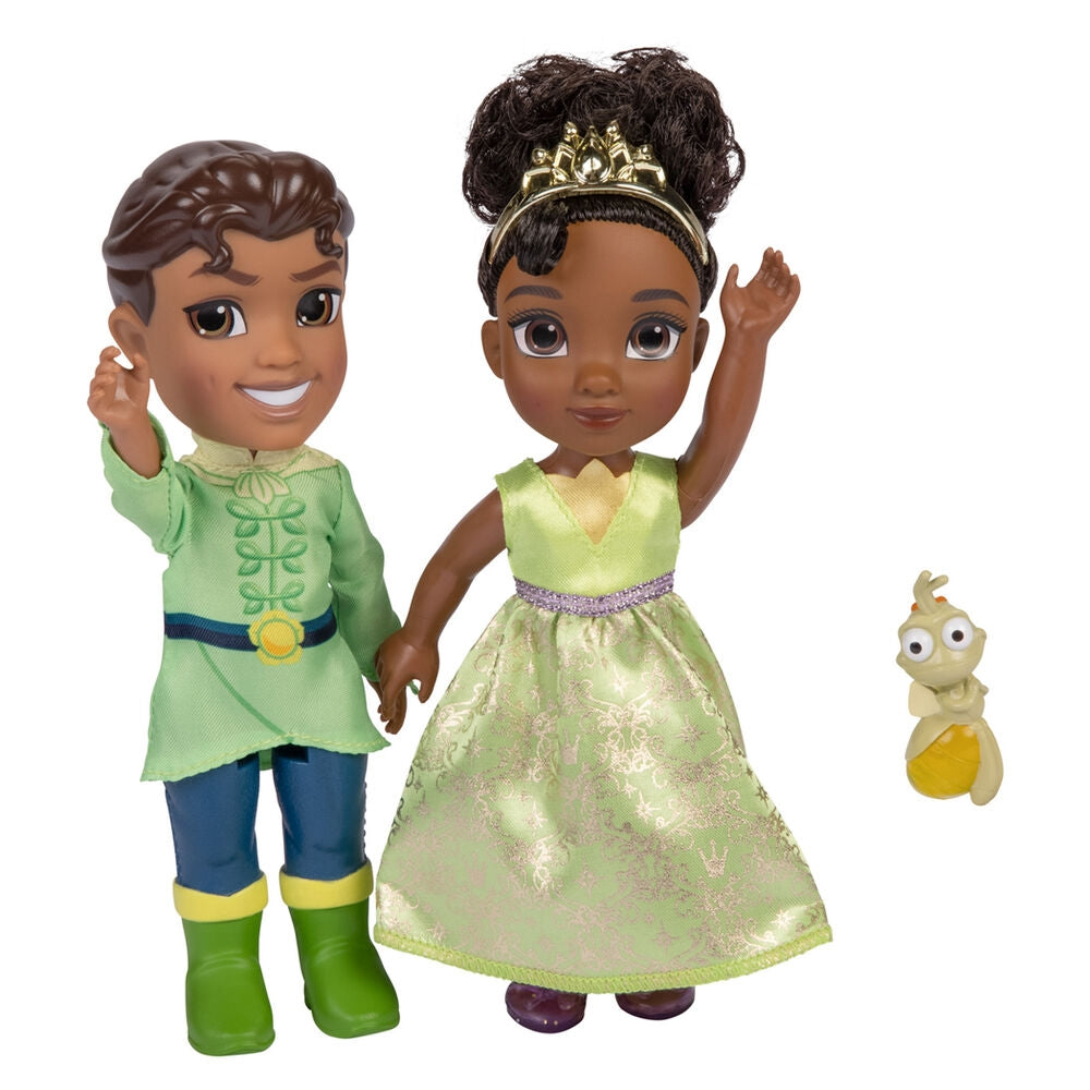 Prinsessan och grodan Tiana och Naveen dockor, 15 cm set