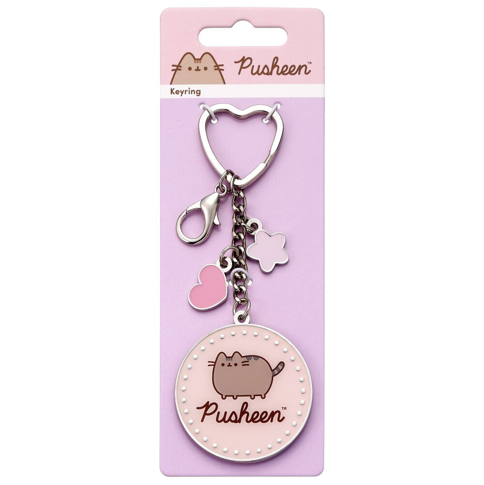 Pusheen Cat nyckelring, söt tecknad design, hållbart material