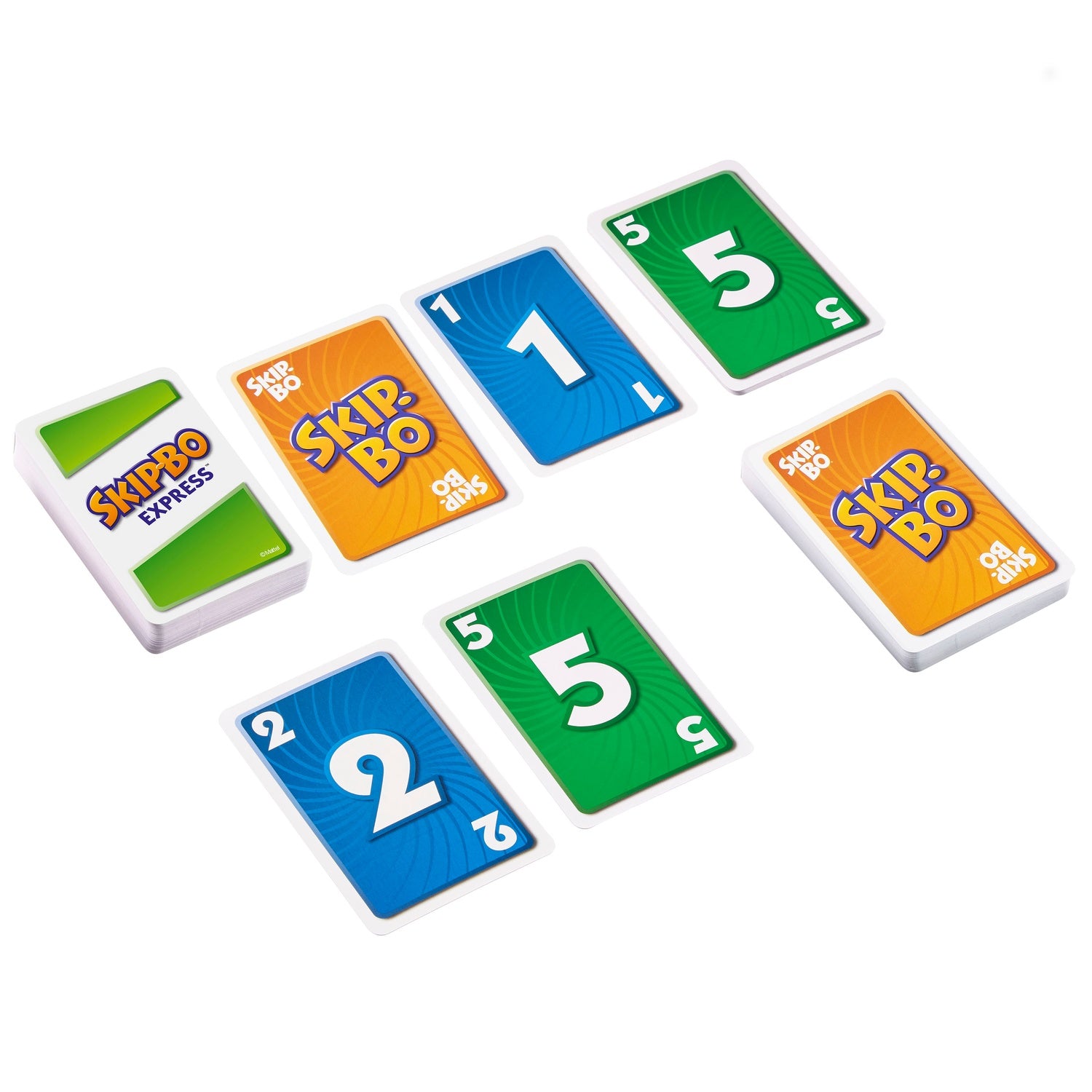 Skip-Bo Express kortspel, snabbt tempo, 2 spelare, 7+ år