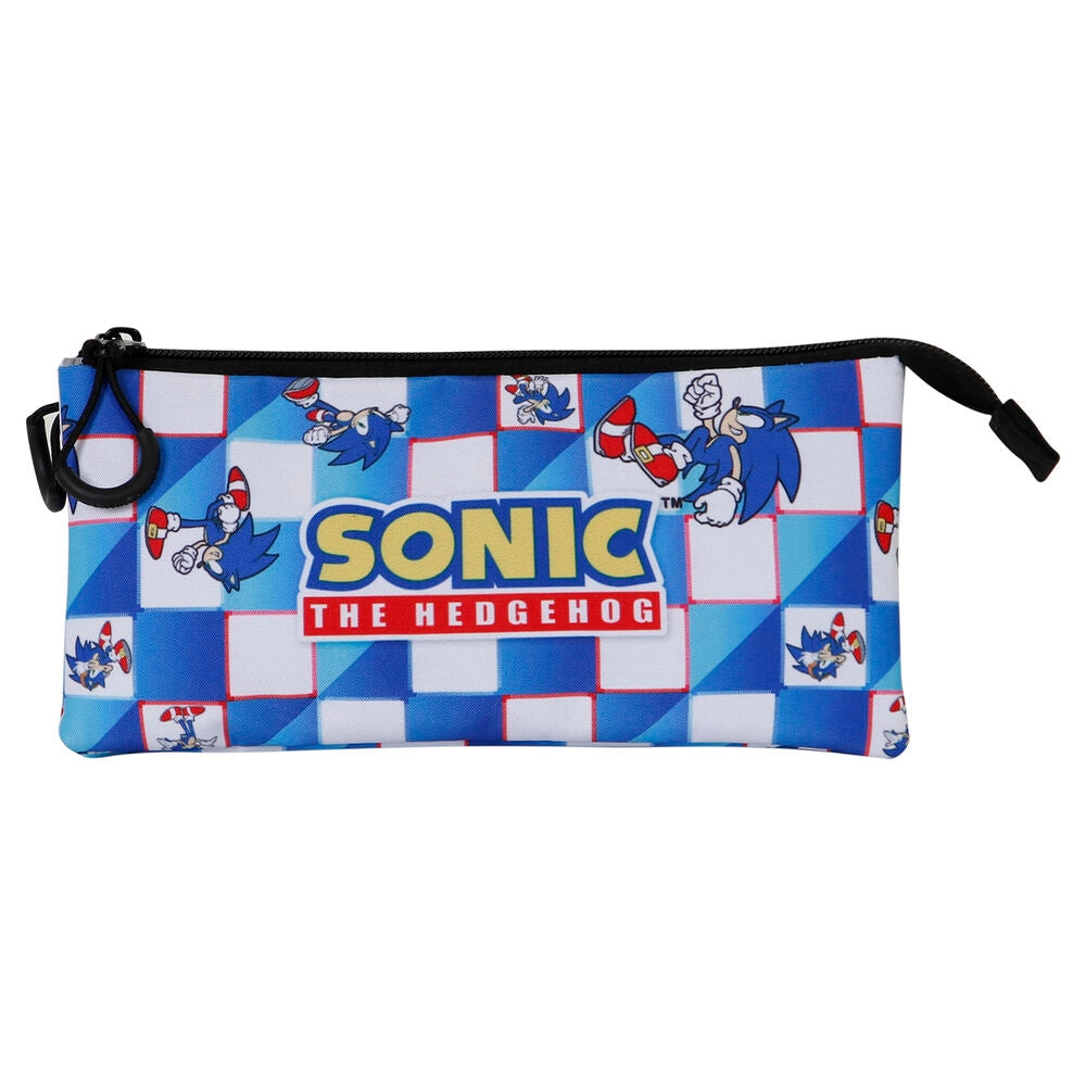 Sonic Blue Triple Pennfodral för skolmaterial