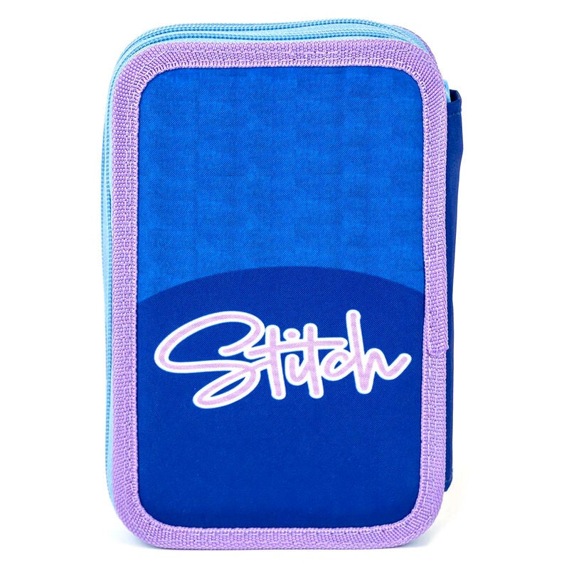 Stitch dubbelt pennfodral för skolmaterial och organisation