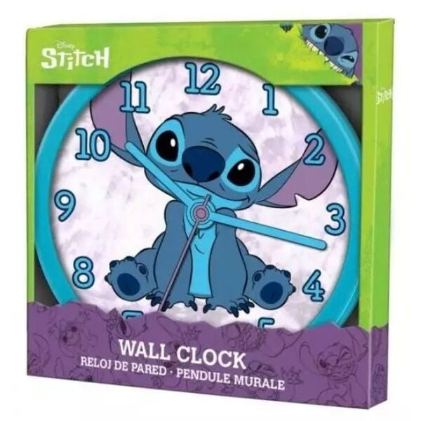 Stitch väggklocka med lättläst design, perfekt för barn