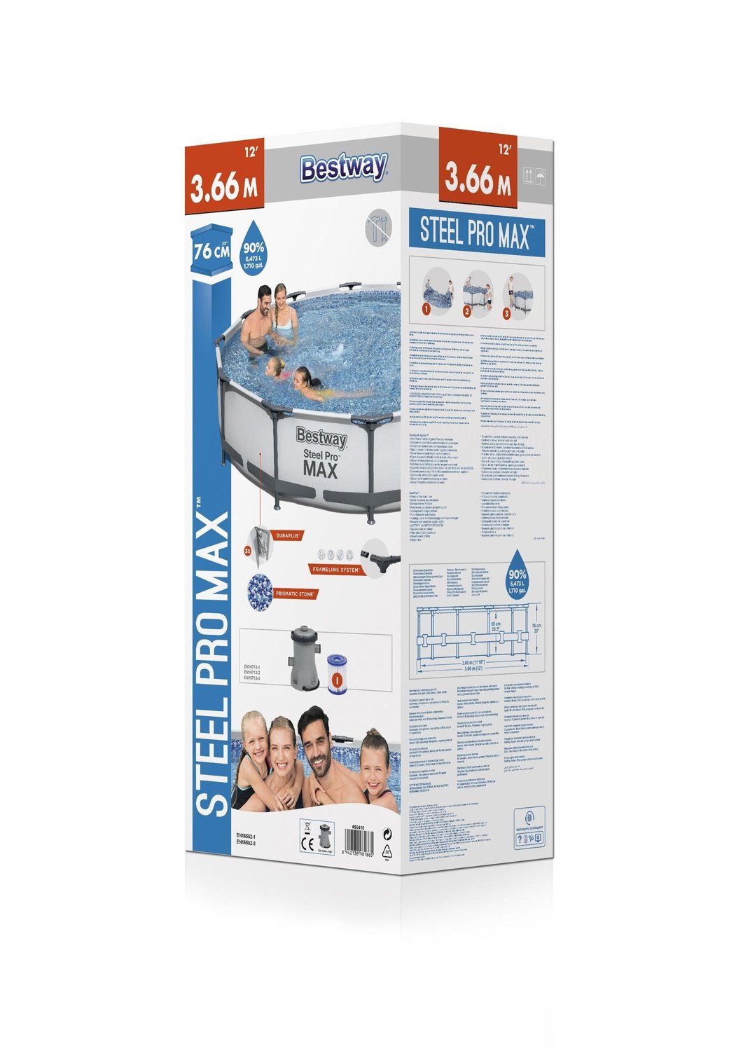 Stål Pro Max Pool Sæt 366 X 76 Cm