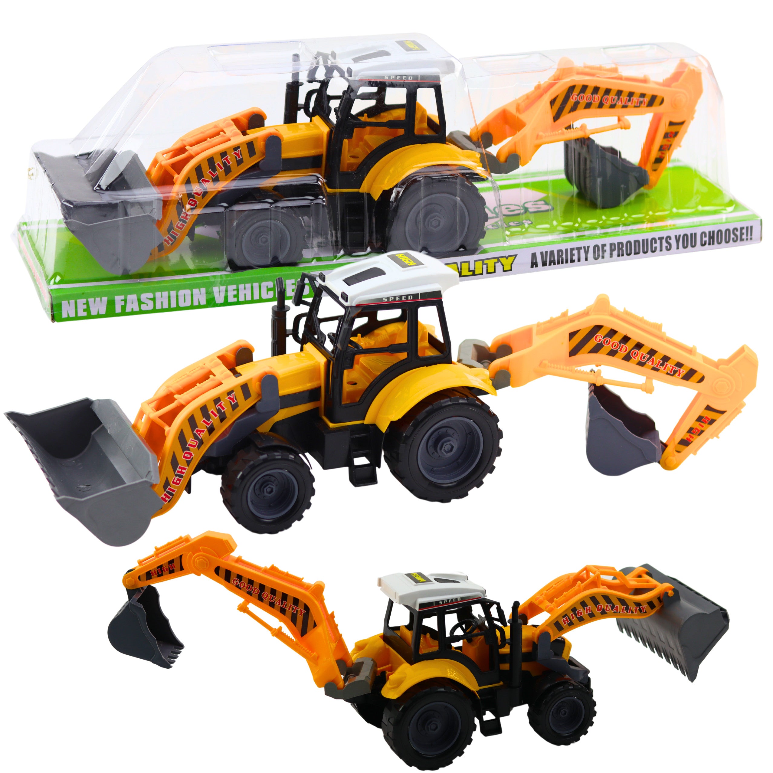 Stor gul konstruktionsgrävlastare leksak