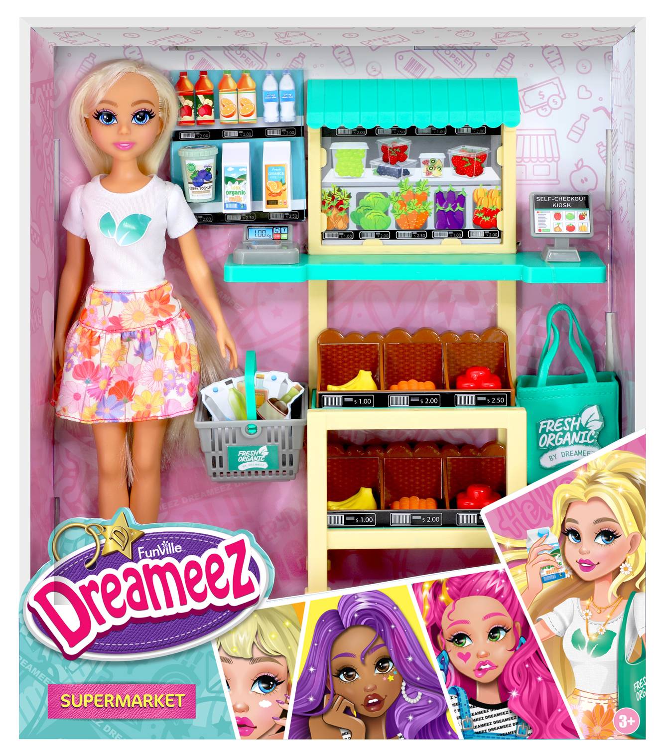 Supermarket-lekset med modedocka och tillbehör