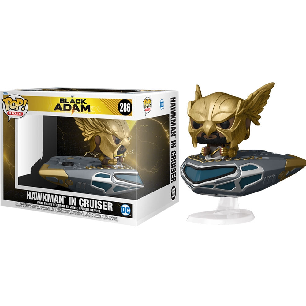 Svart Adam Hawkman actionfigur med kryssningsfordon