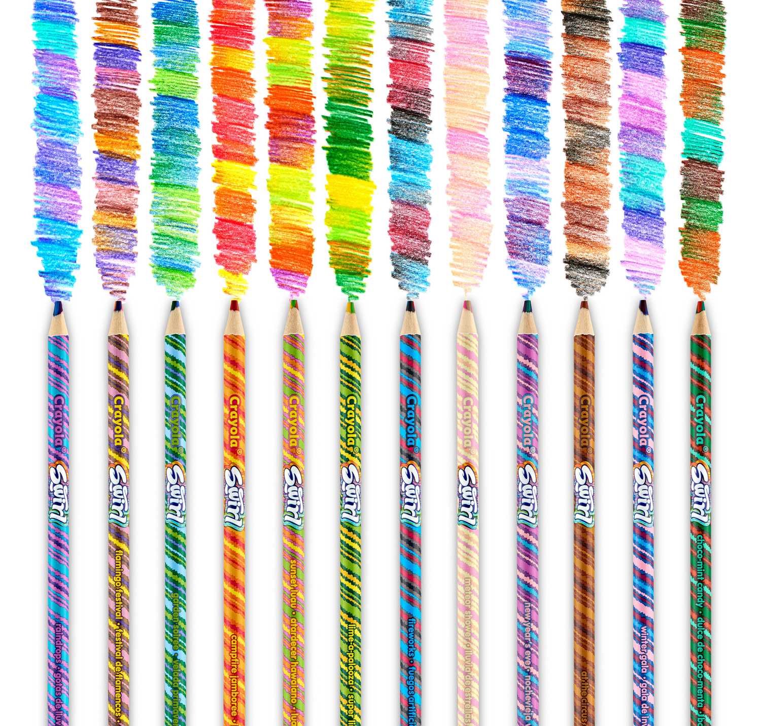 Swirl färgpennor, 12-pack, flerfärgade effekter