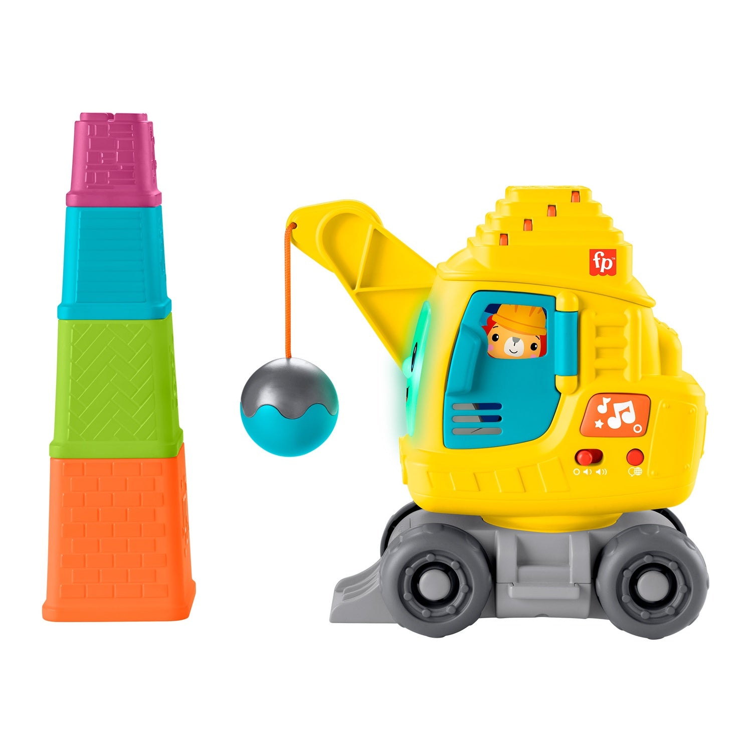 Talande grävmaskinsleksak, lär ut siffror och former, 9m+
