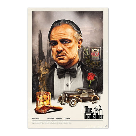 The Godfather Movie Poster, klassisk filmkonsttryck